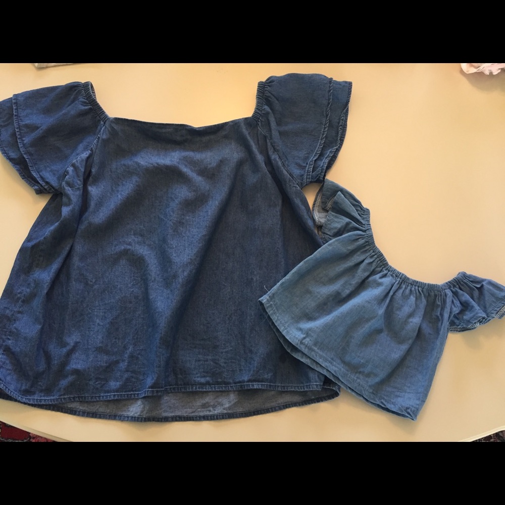 Mommy and Me chambray tops